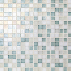 Clean Edge - 5/8x5/8 | Color: Crystaline | Material: Glass | Finish: Blend | Sold By: Case | Square Foot Per Case: 10 | Tile Size: 12"x12"x0.24" | Commercial: No | Residential: Yes | Floor Rated: Yes | Wet Areas: Yes | AJ-23-1603