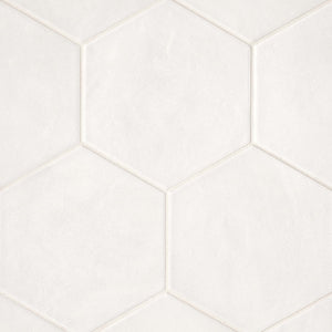 Italian Mod | Hexagon | Color: White | Material: Porcelain | Finish: Matte | Sold By: Case | Square Foot Per Case: 12.67 | Tile Size: 8.5"x10"x0.375" | Commercial: Yes | Residential: Yes | Floor Rated: Yes | Wet Areas: Yes | AJ-23-205