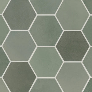 Dion | Hexagon | Color: Sage | Material: Porcelain | Finish: Matte | Sold By: SQFT | Tile Size: 4"x5"x0.375" | Commercial: Yes | Residential: Yes | Floor Rated: Yes | Wet Areas: Yes | AJ-23-205