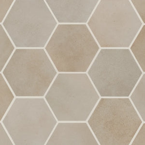 Dion | Hexagon | Color: Taupe | Material: Porcelain | Finish: Matte | Sold By: SQFT | Tile Size: 4"x5"x0.375" | Commercial: Yes | Residential: Yes | Floor Rated: Yes | Wet Areas: Yes | AJ-23-205