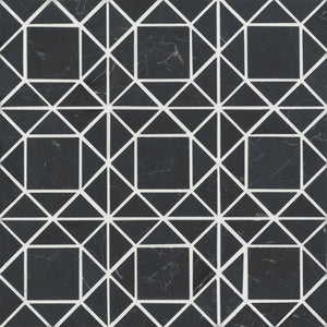 Rembrandt | Mosaic | Color: Black | Material: Marble | Finish: Honed | Sold By: SQFT | Tile Size: 11.75"x11.75"x0.375" | Commercial: Yes | Residential: Yes | Floor Rated: Yes | Wet Areas: Yes | AJ-23-205
