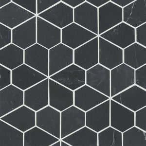 Rembrandt | Mosaic | Color: Black | Material: Marble | Finish: Honed | Sold By: SQFT | Tile Size: 9.625"x9.75"x0.375" | Commercial: Yes | Residential: Yes | Floor Rated: Yes | Wet Areas: Yes | AJ-23-205