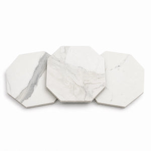 Calacatta | 10x10 | Octogon White | Antiqued with Calacatta Dot