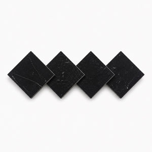 Calacatta | 10x10 | Octogon White | Antiqued with Nero Marquina Dot