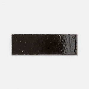 Handcraft Glazed Brick Black Ink | Color: Black | Material: Thin Brick | Finish: Gloss | Sold By: SQFT | Tile Size: 2.5"x8"x0.5" | Commercial: No | Residential: Yes | Floor Rated: Yes | Wet Areas: Yes | AJ-23-1301