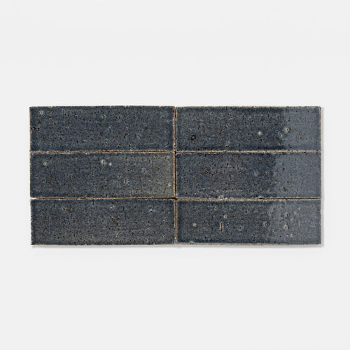 Handcraft Glazed Brick Mykonos | Color: Black | Material: Thin Brick | Finish: Gloss | Sold By: SQFT | Tile Size: 2.5"x8"x0.5" | Commercial: No | Residential: Yes | Floor Rated: Yes | Wet Areas: Yes | AJ-23-1301