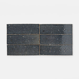 Handcraft Glazed Brick Mykonos | Color: Black | Material: Thin Brick | Finish: Gloss | Sold By: SQFT | Tile Size: 2.5"x8"x0.5" | Commercial: No | Residential: Yes | Floor Rated: Yes | Wet Areas: Yes | AJ-23-1301