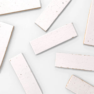 Handcraft Glazed Brick Arctic White | Color: White | Material: Thin Brick | Finish: Matte | Sold By: SQFT | Tile Size: 2.5"x8"x0.5" | Commercial: No | Residential: Yes | Floor Rated: Yes | Wet Areas: Yes | AJ-23-1301