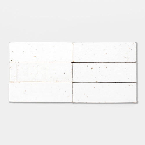 Handcraft Glazed Brick Arctic White | Color: White | Material: Thin Brick | Finish: Matte | Sold By: SQFT | Tile Size: 2.5"x8"x0.5" | Commercial: No | Residential: Yes | Floor Rated: Yes | Wet Areas: Yes | AJ-23-1301