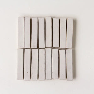 Zellige | Color: Snow | Material: Ceramic | Finish: Gloss | Sold By: Case | Square Foot Per Case: 2.69 | Tile Size: 1"x6"x0.787" | Commercial: Yes | Residential: Yes | Floor Rated: Yes | Wet Areas: Yes | AJ-23-3337-EZR1525-01