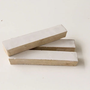 Zellige | Color: Snow | Material: Ceramic | Finish: Gloss | Sold By: Case | Square Foot Per Case: 2.69 | Tile Size: 1"x6"x0.787" | Commercial: Yes | Residential: Yes | Floor Rated: Yes | Wet Areas: Yes | AJ-23-3337-EZR1525-01
