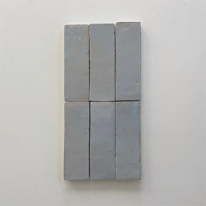 Zellige | Color: Duck Egg Blue | Material: Ceramic | Finish: Gloss | Sold By: Case | Square Foot Per Case: 5.38 | Tile Size: 2"x6"x0.394" | Commercial: Yes | Residential: Yes | Floor Rated: Yes | Wet Areas: Yes | AJ-23-3337-EZR1550-34