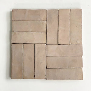 Zellige | Color: Latte | Material: Ceramic | Finish: Gloss | Sold By: Case | Square Foot Per Case: 5.38 | Tile Size: 2"x6"x0.394" | Commercial: Yes | Residential: Yes | Floor Rated: Yes | Wet Areas: Yes | AJ-23-3337-EZR1550-05