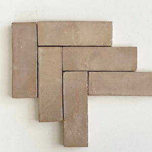 Zellige | Color: Latte | Material: Ceramic | Finish: Gloss | Sold By: Case | Square Foot Per Case: 5.38 | Tile Size: 2"x6"x0.394" | Commercial: Yes | Residential: Yes | Floor Rated: Yes | Wet Areas: Yes | AJ-23-3337-EZR1550-05