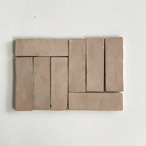 Zellige | Color: Latte | Material: Ceramic | Finish: Gloss | Sold By: Case | Square Foot Per Case: 5.38 | Tile Size: 2"x6"x0.394" | Commercial: Yes | Residential: Yes | Floor Rated: Yes | Wet Areas: Yes | AJ-23-3337-EZR1550-05