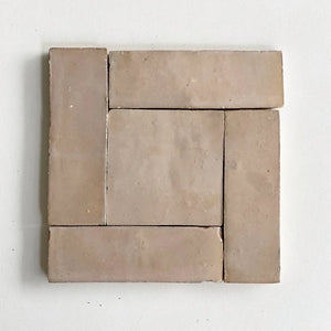 Zellige | Color: Latte | Material: Ceramic | Finish: Gloss | Sold By: Case | Square Foot Per Case: 5.38 | Tile Size: 2"x6"x0.394" | Commercial: Yes | Residential: Yes | Floor Rated: Yes | Wet Areas: Yes | AJ-23-3337-EZR1550-05