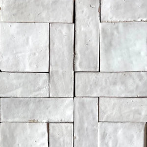 Zellige | Color: Snow | Material: Ceramic | Finish: Gloss | Sold By: Case | Square Foot Per Case: 5.38 | Tile Size: 2"x6"x0.394" | Commercial: Yes | Residential: Yes | Floor Rated: Yes | Wet Areas: Yes | AJ-23-3337-EZR1550-01
