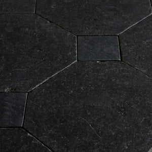 Moroccan Black Marble | Octagon | Color: Black | Material: Marble | Finish: Matte | Sold By: Case | Square Foot Per Case: 4.53 | Tile Size: 8"x8"x0.591" | Usage: Commercial: Yes | Residential: Yes | Floor Rated: Yes | Wet Areas: Yes
