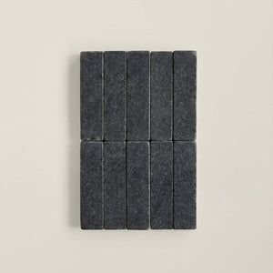Moroccan Black Marble | Color: Black | Material: Marble | Finish: Matte | Sold By: Case | Square Foot Per Case: 5.38 | Tile Size: 2"x8"x0.591" | Usage: Commercial: Yes | Residential: Yes | Floor Rated: Yes | Wet Areas: Yes