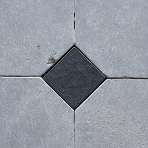 Moroccan Limestone | Octagon & Dot | Color: Atlas & Black Dades Dot| Material: Limestone | Finish: Matte | Sold By: Case | Square Foot Per Case: 5.17 | Includes: 12 Octagons + 12 Dots (2.7"x2.7") Per Case | Tile Size: 8"x8"x0.75" | Commercial: Yes | Residential: Yes | Floor Rated: Yes | Wet Areas: Yes | AJ-23-3337-EZRMLOCT-Atlas