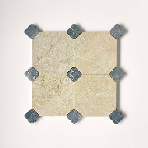 Dunya | 8x8 | Fleur Salem Beige Octagon w/ Taurus Insert | Tumbled | Color: Salem Beige | Material: Stone | Finish: Matte | Sold By: Case | Square Foot Per Case: 5.37 | Includes: 12 Octagons (8"x8") + 12 Taurus Inserts (2.7"x2.7") Per Case | Tile Size: 8"x8"x0.39" | Commercial: Yes | Residential: Yes | Floor Rated: Yes | Wet Areas: Yes