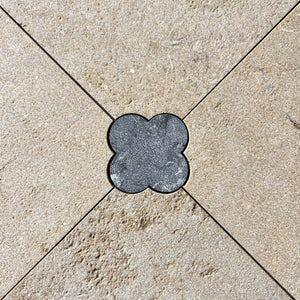 Dunya | 8x8 | Fleur Salem Beige Octagon w/ Taurus Insert | Tumbled | Color: Salem Beige | Material: Stone | Finish: Matte | Sold By: Case | Square Foot Per Case: 5.37 | Includes: 12 Octagons (8"x8") + 12 Taurus Inserts (2.7"x2.7") Per Case | Tile Size: 8"x8"x0.39" | Commercial: Yes | Residential: Yes | Floor Rated: Yes | Wet Areas: Yes