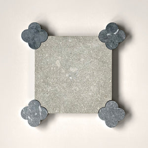 Dunya | 8x8 | Fleur Seagrass Octagon w/ Taurus Insert | Tumbled | Color: Seagrass | Material: Stone | Finish: Matte | Sold By: Case | Square Foot Per Case: 5.37 | Includes: 12 Octagons (8"x8") + 12 Taurus Inserts (2.7"x2.7") Per Case | Tile Size: 8"x8"x0.39" | Commercial: Yes | Residential: Yes | Floor Rated: Yes | Wet Areas: Yes