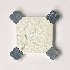 Dunya | 8x8 | Fleur Fossil Octagon w/ Taurus Insert | Tumbled | Color: Fossil | Material: Stone | Finish: Matte | Sold By: Case | Square Foot Per Case: 5.37 | Includes: 12 Octagons (8"x8") + 12 Taurus Inserts (2.7"x2.7") Per Case | Tile Size: 8"x8"x0.39" | Commercial: Yes | Residential: Yes | Floor Rated: Yes | Wet Areas: Yes