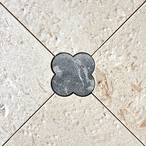 Dunya | 8x8 | Fleur Fossil Octagon w/ Taurus Insert | Tumbled | Color: Fossil | Material: Stone | Finish: Matte | Sold By: Case | Square Foot Per Case: 5.37 | Includes: 12 Octagons (8"x8") + 12 Taurus Inserts (2.7"x2.7") Per Case | Tile Size: 8"x8"x0.39" | Commercial: Yes | Residential: Yes | Floor Rated: Yes | Wet Areas: Yes