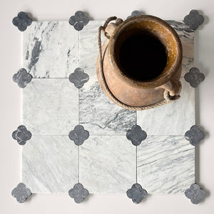 Dunya | 8x8 | Fleur Antique Octagon w/ Taurus Insert | Tumbled | Color: Antique | Material: Stone | Finish: Matte | Sold By: Case | Square Foot Per Case: 5.37 | Includes: 12 Octagons (8"x8") + 12 Taurus Inserts (2.7"x2.7") Per Case | Tile Size: 8"x8"x0.39" | Commercial: Yes | Residential: Yes | Floor Rated: Yes | Wet Areas: Yes