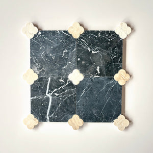 Dunya | 8x8 | Fleur Taurus Octagon w/ Royal Insert | Tumbled | Color: Taurus | Material: Stone | Finish: Matte | Sold By: Case | Square Foot Per Case: 5.37 | Includes: 12 Octagons (8"x8") + 12 Royal Inserts (2.7"x2.7") Per Case | Tile Size: 8"x8"x0.39" | Commercial: Yes | Residential: Yes | Floor Rated: Yes | Wet Areas: Yes