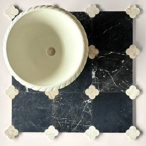 Dunya | 8x8 | Fleur Taurus Octagon w/ Royal Insert | Tumbled | Color: Taurus | Material: Stone | Finish: Matte | Sold By: Case | Square Foot Per Case: 5.37 | Includes: 12 Octagons (8"x8") + 12 Royal Inserts (2.7"x2.7") Per Case | Tile Size: 8"x8"x0.39" | Commercial: Yes | Residential: Yes | Floor Rated: Yes | Wet Areas: Yes