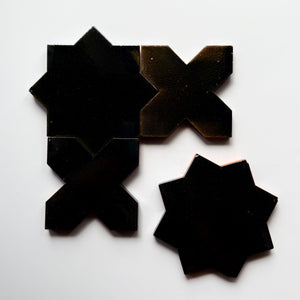 Tierra-Star & Cross | Color: Oscuro | Material: Ceramic | Finish: Gloss | Sold By: Case | Square Foot Per Case: 10.76 | Tile Size: 4"x4"x0.472" | Commercial: Yes | Residential: Yes | Floor Rated: Yes | Wet Areas: Yes | AJ-23-3337-EZTIERSTX ESTRELLA-Oscuro