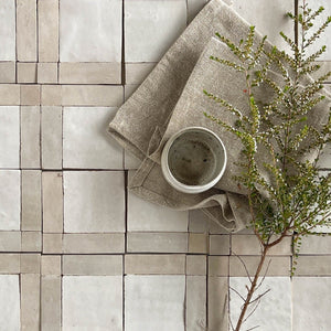 Zellige Mosaic - Palacio | Color: Snow/Dust | Material: Ceramic | Finish: Gloss | Sold By: Case | Square Foot Per Case: 5.38 | Tile Size: 4"x4"x0.472" | Commercial: Yes | Residential: Yes | Floor Rated: Yes | Wet Areas: Yes | AJ-23-3337-EZR0226-01-02