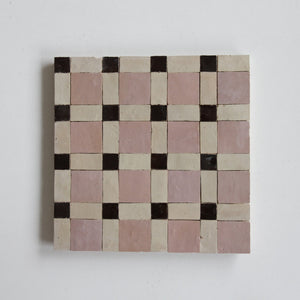 Zellige Mosaic - Reticula | Color: Clay/Chocolate/Moroccan Pink | Material: Ceramic | Finish: Gloss | Sold By: Case | Square Foot Per Case: 10.76 | Tile Size: 11.6"x10.6"x0.472" | Commercial: Yes | Residential: Yes | Floor Rated: Yes | Wet Areas: Yes | AJ-23-3337-EZR0224-04-26-33