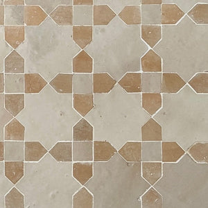 Zellige Mosaic - Bahia | Color: Dust/Clay | Material: Ceramic | Finish: Gloss | Sold By: Case | Square Foot Per Case: 9.80 | Tile Size: 14.4"x14.4"x0.472" | Commercial: Yes | Residential: Yes | Floor Rated: Yes | Wet Areas: Yes | AJ-23-3337-EZR0210-02-04