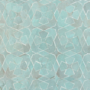 Zellige Mosaic - Azahar | Color: Moss | Material: Ceramic | Finish: Gloss | Sold By: Case | Square Foot Per Case: 9.90 | Tile Size: 13.4"x13.4"x0.472" | Commercial: Yes | Residential: Yes | Floor Rated: Yes | Wet Areas: Yes | AJ-23-3337-EZR0207-07