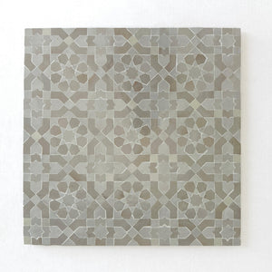 Zellige Mosaic - Alcazar Small | Color: Snow/Dust | Material: Ceramic | Finish: Gloss | Sold By: Case | Square Foot Per Case: 11.73 | Tile Size: 15.2"x15.4"x0.472" | Commercial: Yes | Residential: Yes | Floor Rated: Yes | Wet Areas: Yes | AJ-23-3337-EZR0200-02-01