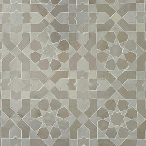 Zellige Mosaic - Alcazar Small | Color: Snow/Dust | Material: Ceramic | Finish: Gloss | Sold By: Case | Square Foot Per Case: 11.73 | Tile Size: 15.2"x15.4"x0.472" | Commercial: Yes | Residential: Yes | Floor Rated: Yes | Wet Areas: Yes | AJ-23-3337-EZR0200-02-01