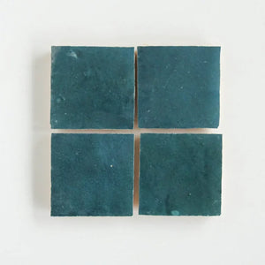 Zellige | Color: Blue Grotto | Material: Ceramic | Finish: Gloss | Sold By: Case | Square Foot Per Case: 10.76 | Tile Size: 4"x4"x0.787" | Commercial: Yes | Residential: Yes | Floor Rated: Yes | Wet Areas: Yes | AJ-23-3337-EZR1010-11