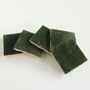 Zellige | Color: Dark Green | Material: Ceramic | Finish: Gloss | Sold By: Case | Square Foot Per Case: 10.76 | Tile Size: 4"x4"x0.787" | Commercial: Yes | Residential: Yes | Floor Rated: Yes | Wet Areas: Yes | AJ-23-3337-EZR1010-19