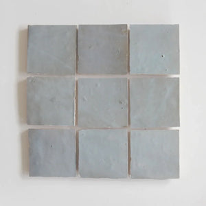 Zellige | Color: Duck Egg Blue | Material: Ceramic | Finish: Gloss | Sold By: Case | Square Foot Per Case: 10.76 | Tile Size: 4"x4"x0.787" | Commercial: Yes | Residential: Yes | Floor Rated: Yes | Wet Areas: Yes | AJ-23-3337-EZR1010-34