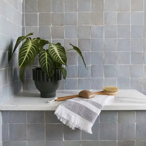 Zellige | Color: Duck Egg Blue | Material: Ceramic | Finish: Gloss | Sold By: Case | Square Foot Per Case: 10.76 | Tile Size: 4"x4"x0.787" | Commercial: Yes | Residential: Yes | Floor Rated: Yes | Wet Areas: Yes | AJ-23-3337-EZR1010-34