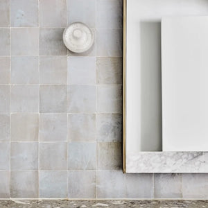 Zellige | Color: Duck Egg Blue | Material: Ceramic | Finish: Gloss | Sold By: Case | Square Foot Per Case: 10.76 | Tile Size: 4"x4"x0.787" | Commercial: Yes | Residential: Yes | Floor Rated: Yes | Wet Areas: Yes | AJ-23-3337-EZR1010-34