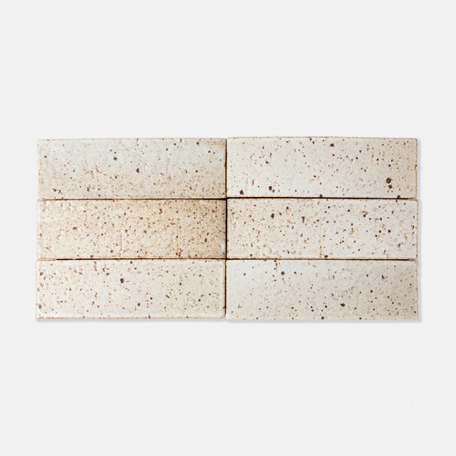 Handcraft Glazed Brick Rice Paper | Color: Rice Paper| Material: Thin Brick | Finish: Matte | Sold By: SQFT | Tile Size: 2.5"x8"x0.5" | Commercial: Yes | Residential: Yes | Floor Rated: Yes | Wet Areas: Yes | AJ-23-1301