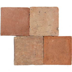 Antiqued Terra Cotta | Color: Terra Cotta | Material: Ceramic | Finish: Natural | Sold By: SQFT | Tile Size: 6"x6"x1" | Commercial: Yes | Residential: Yes | Floor Rated: Yes | Wet Areas: Yes | AJ-24-0809