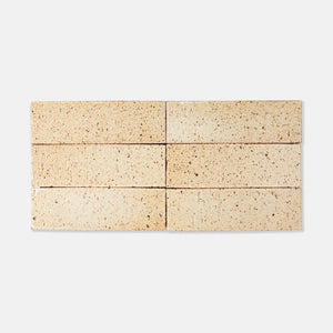 Handcraft Glazed Brick Biscuit | Color: Biscuit| Material: Thin Brick | Finish: Gloss | Sold By: SQFT | Tile Size: 2.5"x8"x0.5" | Commercial: Yes | Residential: Yes | Floor Rated: Yes | Wet Areas: Yes | AJ-23-1301