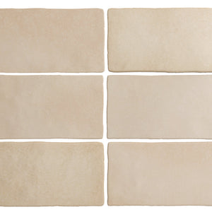 Artisan | Color: Sand | Material: Ceramic | Finish: Matte | Sold By: Case | Square Foot Per Case: 5.38 | Tile Size: 2.5"x8"x0.375" | Commercial: No | Residential: Yes | Floor Rated: No | Wet Areas: Yes | AJ-23-