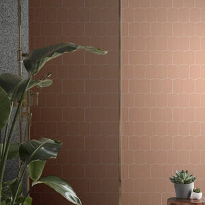 Modern Fan | Color: Clay | Material: Porcelain | Finish: Matte | Sold By: Case | Square Foot Per Case: 5.43 | Tile Size: 4.5"x5.5"x0.375" | Commercial: Yes | Residential: Yes | Floor Rated: Yes | Wet Areas: Yes | AJ-23-