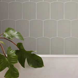 Modern Fan | Color: Fog | Material: Porcelain | Finish: Matte | Sold By: Case | Square Foot Per Case: 5.43 | Tile Size: 4.5"x5.5"x0.375" | Commercial: Yes | Residential: Yes | Floor Rated: Yes | Wet Areas: Yes | AJ-23-